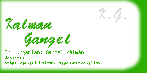 kalman gangel business card